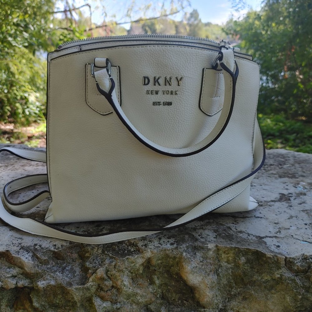 DKNY White Shoulder Bag